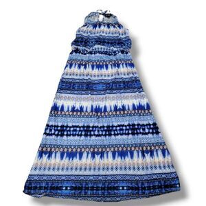 Rouge Collection Dress Size 1X Maxi Dress Sleeveless Southwest Aztec Pattern EUC